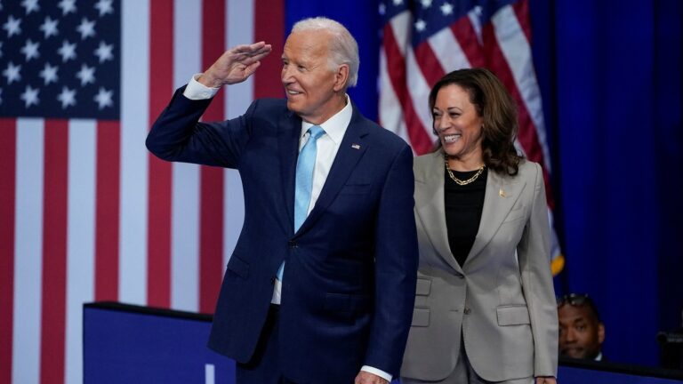 Biden, Harris greeted by chants of ‘Thank you, Joe’ at 1st joint event since he exited race