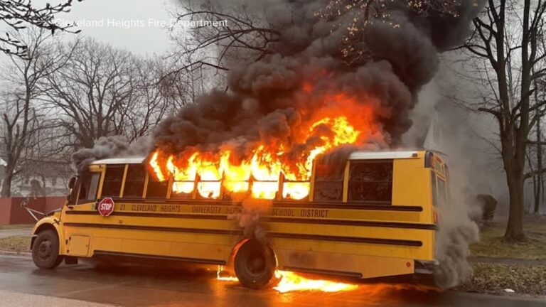 Video Ohio school bus driver praised for saving children from burning vehicle